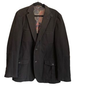 Kroon Unstructured Sport Coat, Black, 42L